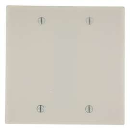 Leviton 000-78025-000 Wallplate, 4-1/2 in L, 4.56 in W, 0.22 in Thick, 2 -Gang, Thermoset, Light Almond, Smooth