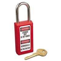 No. 410 & 411 Lightweight Xenoy Safety Lockout Padlocks, Red, Keyed Diff.