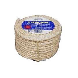 T.W. Evans Cordage 23-210 Rope, 1/4 in Dia, 100 ft L, 900 lb Working Load, Sisal