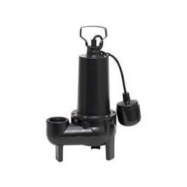 SUPERIOR PUMP 93501 Sewage Pump, 1-Phase, 7.6 A, 120 V, 0.5 hp, 2 in Outlet, 25 ft Max Head, 80 gpm, Iron