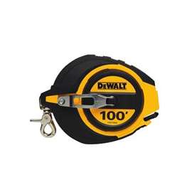 DeWALT DWHT34036L Tape Measure, 100 ft L Blade, 3/8 in W Blade, Steel Blade, ABS Case, Black/Yellow Case