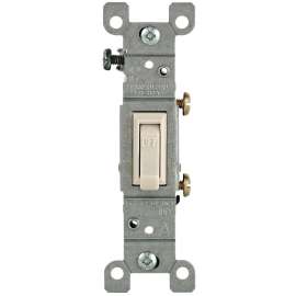 Leviton M26-01451-2TM Switch, 15 A, 120 V, Push-In Terminal, Thermoplastic Housing Material, Light Almond