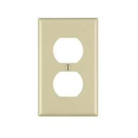 Leviton M25-86003-IMP Receptacle Wallplate, 4-1/2 in L, 2-3/4 in W, 1 -Gang, Plastic, Ivory, Smooth