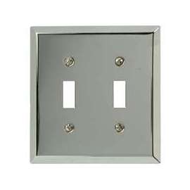 Amerelle 161TT Wallplate, 4-15/16 in L, 4-9/16 in W, 2 -Gang, Steel, Polished Chrome