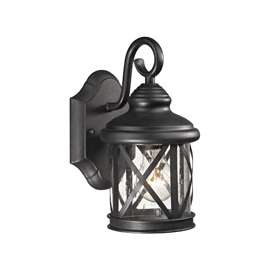 Boston Harbor LT-H01 Single Light Outdoor Wall Lantern, 120 V, 60 W, A19 or CFL Lamp, Steel Fixture, Black Fixture