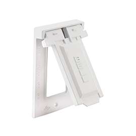 HUBBELL 5103-1 Cover, 4-9/16 in L, 2-13/16 in W, Metal, White, Powder-Coated