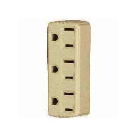 Eaton Wiring Devices 1147V-BOX Outlet Adapter, 2 -Pole, 15 A, 125 V, 3 -Outlet, NEMA: NEMA 5-15R, Ivory