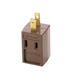 Eaton Wiring Devices 4400B-BOX Outlet Tap, 2 -Pole, 15 A, 125 V, 3 -Outlet, NEMA: NEMA 1-15R, Brown
