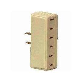 Eaton Wiring Devices 1747V-BOX Outlet Tap, 2 -Pole, 15 A, 125 V, 3 -Outlet, NEMA: NEMA 1-15R, Ivory