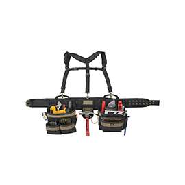 CLC Tool Works Series 6714 Tool Belt, 29 to 46 in Waist, Polyester, Black/Khaki, 31-Pocket