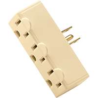 Eaton Wiring Devices BP1147V Outlet Adapter, 2 -Pole, 15 A, 125 V, 3 -Outlet, NEMA: NEMA 5-15R, Ivory
