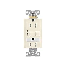 Eaton Wiring Devices TRSGFNL15LA GFCI and Nightlight, 2 -Pole, 15 A, 125 V, Back, Side Wiring, NEMA: 5-15R