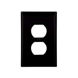 Eaton Wiring Devices PJ8BK Duplex and Single Receptacle Wallplate, 4-7/8 in L, 3-1/8 in W, 1 -Gang, Polycarbonate