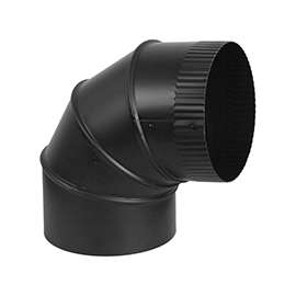 Imperial BM0013 Stove Pipe Elbow, 90 deg Angle, 5 in, 24 ga Gauge, Steel, Black, Matte