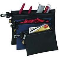 CLC Tool Works Series 1100 Zipper Bag, 1-Pocket, Polyester, Black/Khaki