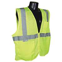 RADWEAR SV2ZGM-2X Economical Safety Vest, 2XL, Unisex, Fits to Chest Size: 30 in, Polyester, Green/Silver