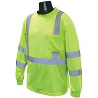 RADWEAR ST21-3PGS-2X Safety T-Shirt, 2XL, Polyester, Green, Long Sleeve, Pullover Closure