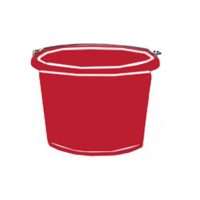 FORTEX-FORTIFLEX N4008R Utility Pail, 8 qt Volume, Fortalloy Rubber Polymer, Red