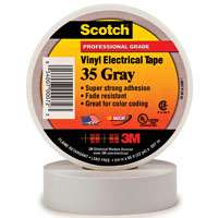Scotch 35 Electrical Tape, 66 ft L, 3/4 in W, PVC Backing, Gray