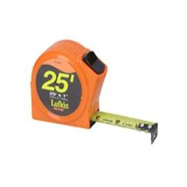 Crescent Lufkin PHV1425DN Tape Measure, 25 ft L Blade, 1 in W Blade, Steel Blade, ABS Case, Orange Case