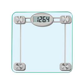 Taylor 75274192 Bathroom Scale, 400 lb Capacity, LCD Display, Metal Housing Material, Clear, 13.38 in OAW, 13.41 in OAD