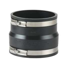 ProSource Coupling, 4 x 4 in, PVC, Black
