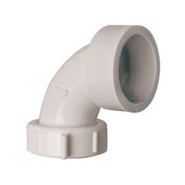 Plumb Pak PP55-11 Sink Trap Pipe Elbow, 1-1/2 in, 90 deg Angle, PVC