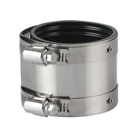 ProSource Coupling, 4 in, Rubber/Stainless Steel, Black/Stainless Steel Shield