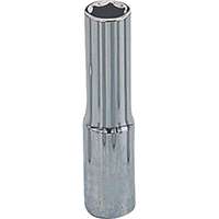 Vulcan MT6500730 Drive Socket, 12 mm Socket, 3/8 in Drive, 6-Point, Chrome Vanadium Steel, Chrome