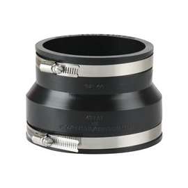 ProSource Coupling, 4 x 3 in, PVC, Black
