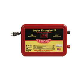 Parmak SE-5/4 Electric Fence Charger, 1.5 to 6.3 J Output Energy, 110/120 V