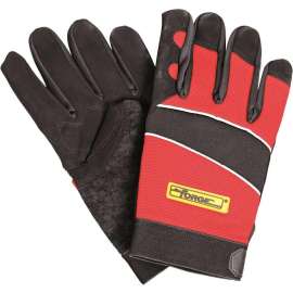 Red Plain Palm & Finger Mechanic Gloves