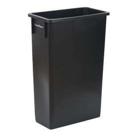 PLASTIC PRINCE 23 Gallon Slim Trash Can Kitchen, Commercial Tall Trash Bin Narrow, Rectangular Slim Jim Skinny Garbage Can for Home Garage Cabinet Restaurant, Black