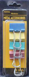 Plextool Binder Clips Assorted Colors 1", 4pcs/PK, 24 PK/Box, Total 96pcs (PLX00521)
