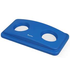 PLASTIC PRINCE Can Bottle Recycling Trash Can Lid with Holes, 23 Gallon Commercial Slim Jim trash Can Lid Top, Plastic Blue Waste Garbage Can Lid, Outdoor Recycling Bin Lid