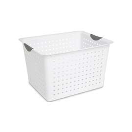 Sterilite Ultra 16288006 Storage Basket, 2 cu-ft Capacity, Plastic, White