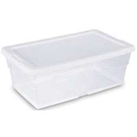 Sterilite 16428012 Storage Box, Plastic, Clear/White, 13-5/8 in L, 8-1/4 in W, 4-7/8 in H