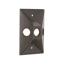 HUBBELL 5189-2 Cluster Cover, 4-19/32 in L, 2-27/32 in W, Rectangular, Zinc, Bronze, Powder-Coated