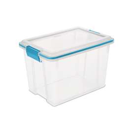 Sterilite 19324306 Gasket Box, Plastic, Blue Aquarium/Clear, 16-1/8 in L, 11-1/4 in W, 10-7/8 in H