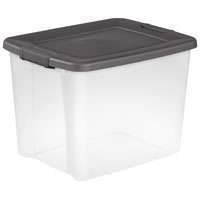 Sterilite 19373V06 Shelf Tote, Plastic, Clear, 19-7/8 in L, 15-1/2 in W, 14-3/4 in H