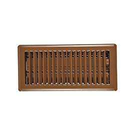Imperial RG3297 Standard Floor Register, 7-3/4 in W Duct Opening, 3-3/4 in H Duct Opening, Steel, Brown