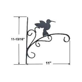 Landscapers Select GB-3019 Hanging Plant Bracket, 11 in L, 11.8 in H, Steel, Matte Black