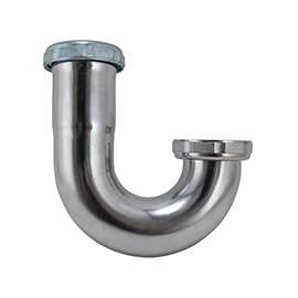 Plumb Pak PP7CP J-Bend with Nut, 1-1/2 in, Slip Joint, Brass, Chrome