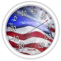 Taylor 6729 American Flag Thermometer, -60 to 120 deg F