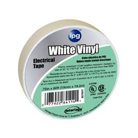 IPG 85828 Electrical Tape, 60 ft L, 3/4 in W, PVC Backing, White