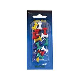 ProSource PH-121152-PS Push Pin, 23 mm L, Plastic, Assorted Colors, Round Head