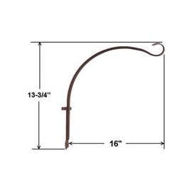 Landscapers Select GB-3040 Hanging Plant Hook, 16 in L, Steel, Hammered Bronze, Wall Mount Mounting