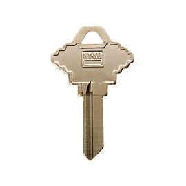 HY-KO 11005SC1XL Key Blank with XL Head, Brass, Nickel, For: Schlage Cabinet, House Locks and Padlocks