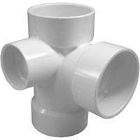 CANPLAS 192148L Sanitary Pipe Tee, 3 x 2 in, Hub, PVC, White