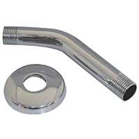 Danco 89180 Shower Arm with Flange, 1/2 in Connection, Threaded, 6 in L, Stainless Steel, Chrome Plated